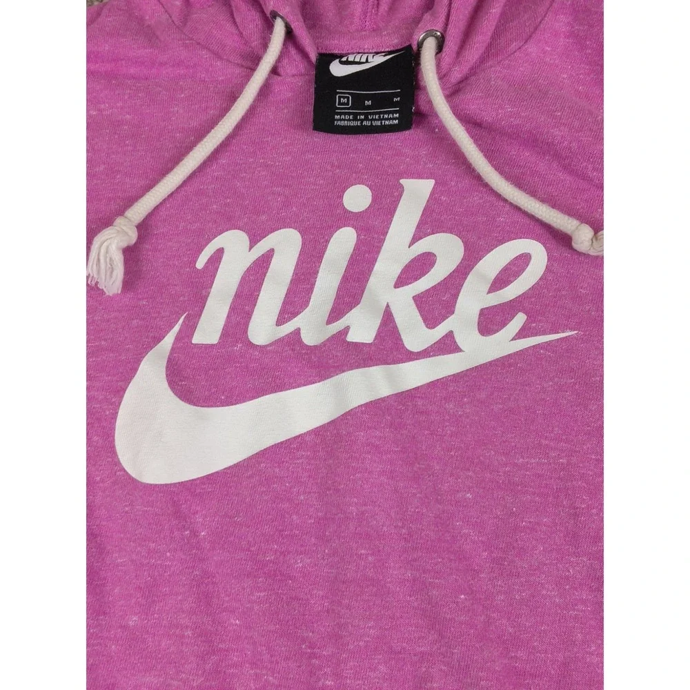 NIKE Women's Sportswear Gym Vintage Logo Pullover Hoodie Pink Size M